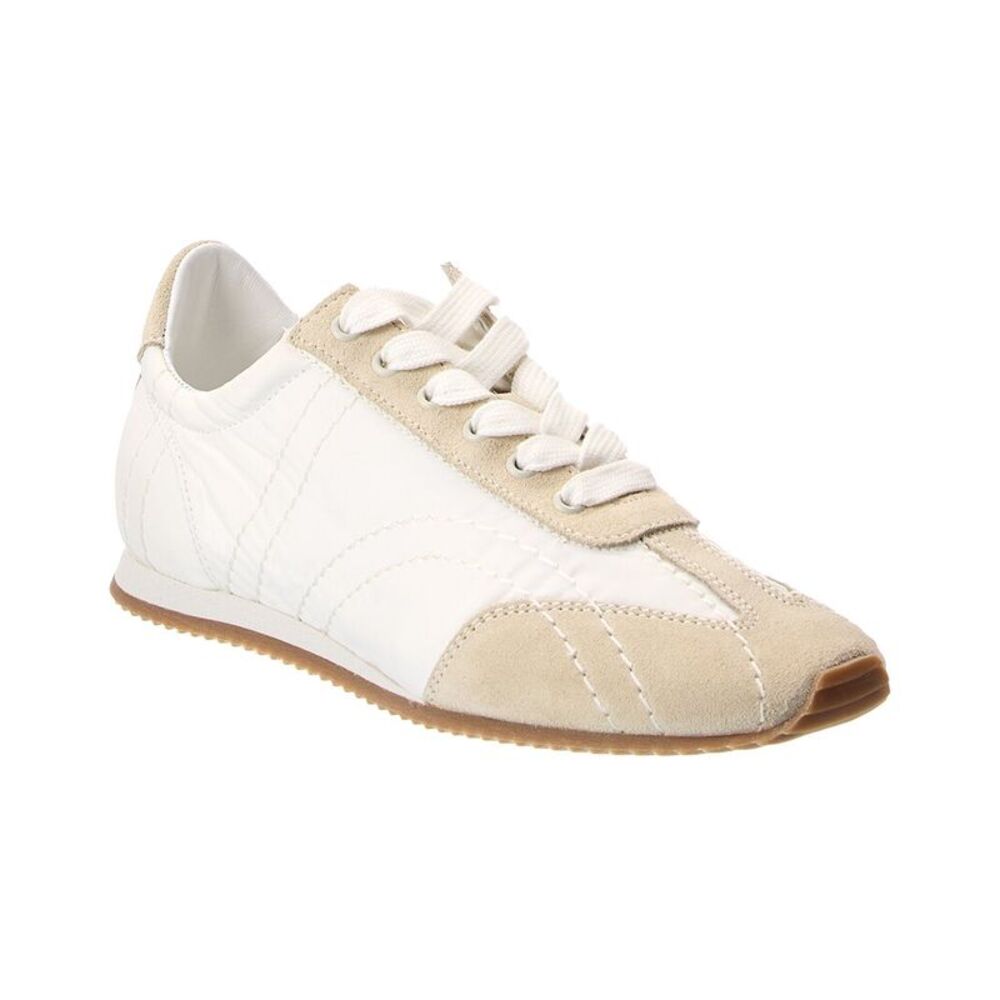 Toteme Flex Suede & Canvas Sneaker, Beige